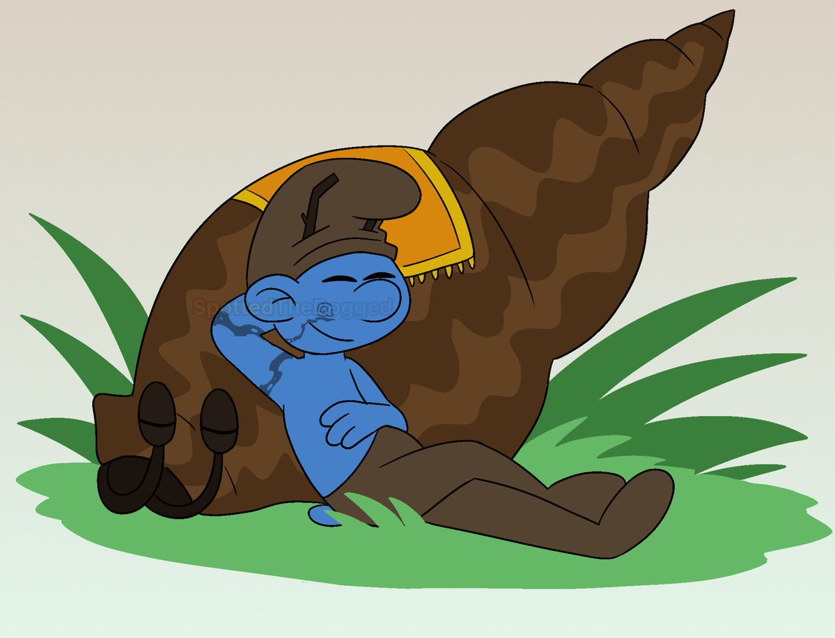 tangledsandals's tweet photo. Some old art of my Smurf oc shell with his favourite pet snail Shelly! 

#smurf #smurfs #thesmurfs #thesmurfsoc #smurfoc #smurfsoc https://t.co/q7xtoi30SR