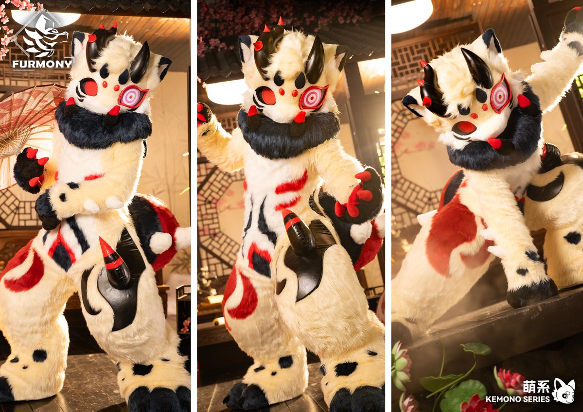 furmony's tweet photo. 「New Commission Finished」  
"Oh? Can I devour you too?"
Thanks for the trust from @kirpyu

#furmony #furry #fursuit #鸿萌造物 https://t.co/n1PyUDoY7I