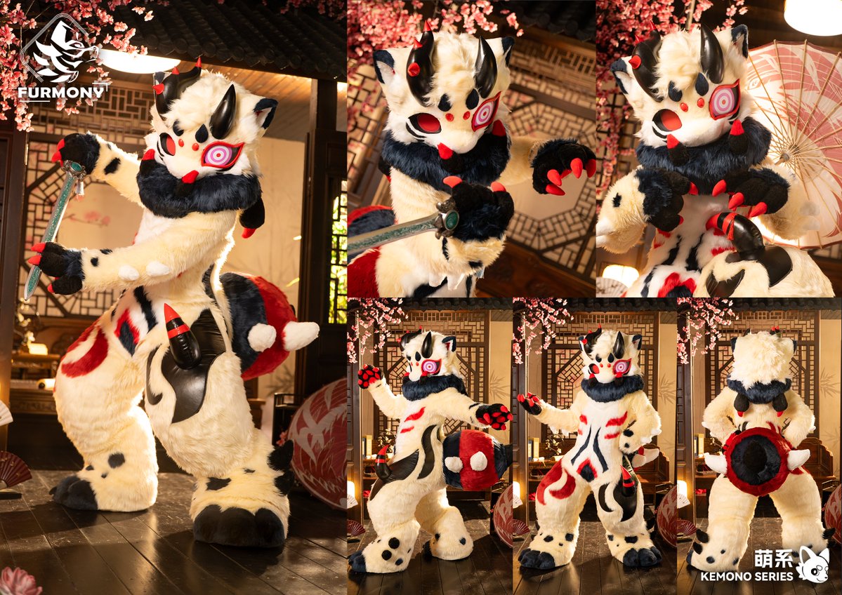 furmony's tweet photo. 「New Commission Finished」  
"Oh? Can I devour you too?"
Thanks for the trust from @kirpyu

#furmony #furry #fursuit #鸿萌造物 https://t.co/n1PyUDoY7I