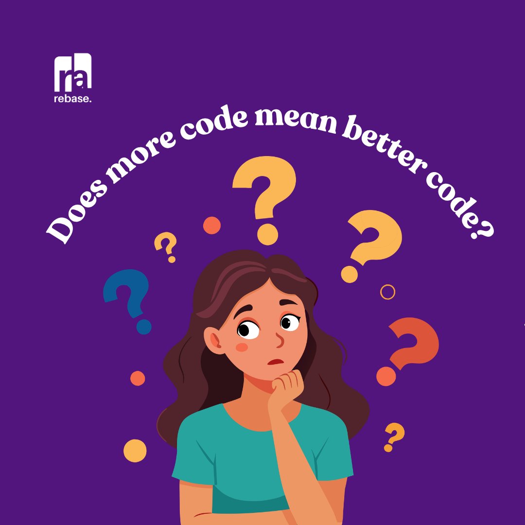 RebaseCodeCamp's tweet photo. Code is a liability, not an asset.

We still celebrate the wrong metrics: more features, more commits, massive PRs. But every line we add is something we'll have to understand, test, and debug later.

... https://t.co/IFH8QPw3A6