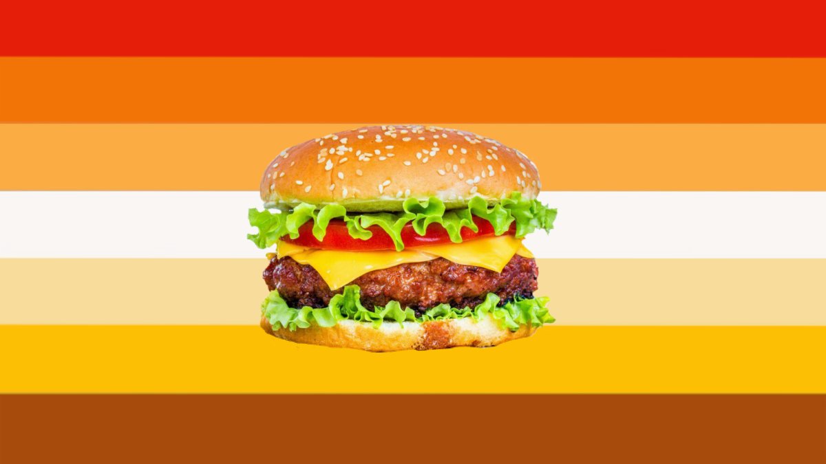 woundawg's tweet photo. made a flag for butches who really love burgers #BurgerPride https://t.co/Cy2FuKrMZT