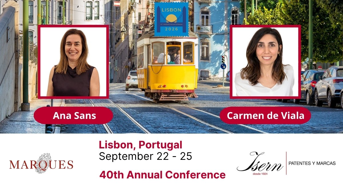 ISERN_IP's tweet photo. Next week, Ana Sans and Carmen de Viala will be in Lisbon for the 40th MARQUES Annual Conference 🇵🇹

Want to meet our team there? Request a meeting here:
🔗 https://t.co/j2JqkHONtb

#MARQUES2026 #IntellectualProperty #ISERN https://t.co/eI2oz2tcpq