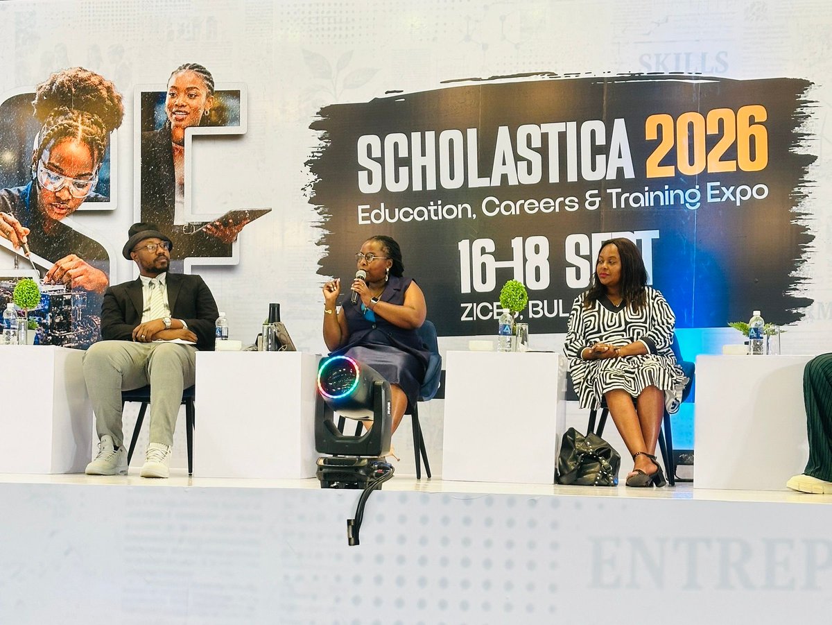 ZITF1's tweet photo. We kicked off our brilliant panel session with an incredible line-up featuring Vuyo Brown, Dramatic Miss, Ernest Mackina, and Nomashawekazi and Patience Ziramba expertly guided by our brilliant student guest moderator from Midlands State University and the Director of Ceremonies, Gilmore Tee.

 Our speakers pulled back the curtain on what it truly means to be an artist in their shoes, sharing invaluable insights on turning a passion into a sustainable career, building a standout personal brand, and harnessing the undeniable power of online visibility. They also touched on the profound role that education has played in shaping their journeys.

 Here’s to dreaming big, staying grounded, and owning your narrative! 
 #Scholastica2026 #CreativeCareers #BrandBuilding #StudentVoice #Inspiration