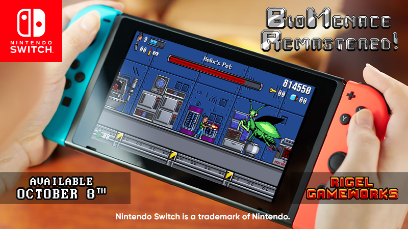 RigelGameworks's tweet photo. BioMenace Remastered is coming to Nintendo Switch!

It's the perfect platform for a classic action game like BioMenace. Play it on your TV at home or handheld whenever, wherever you want.

BioMenace Remastered arrives on Nintendo Switch October 8! https://t.co/Ze5dhc2VG0