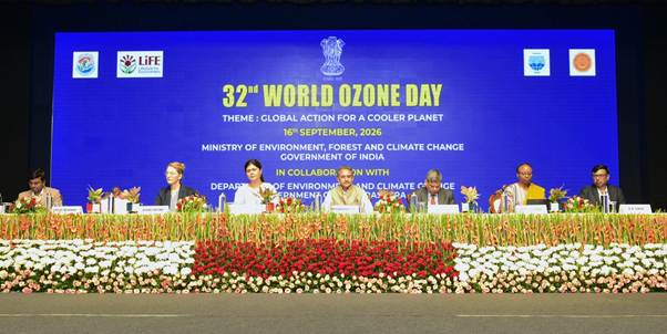 PIB_India's tweet photo. 💠India reaffirms Commitment to Ozone Layer Protection and Climate Action at 32nd World Ozone Day Celebration in #Mumbai

💠The Country has exceeded its Montreal Protocol commitments without compromising Development: MoS (EFCC) @KVSinghMPGonda 

💠Maharashtra working towards Prime Minister's vision of Viksit Bharat by 2047 through Sustainable Development: State Environment Minister Pankaja Munde

💠India’s Net Zero Portal and NAPCC Dashboard launched on #WorldOzoneDay2026

💠248 ITIs adopted by 12 Refrigeration and Airconditioning (RAC) Manufacturers; To align Training of next generation of Technicians with Industry Standards

▶️Read here: https://t.co/F9dvOrZlpn

#WorldOzoneDay @moefcc