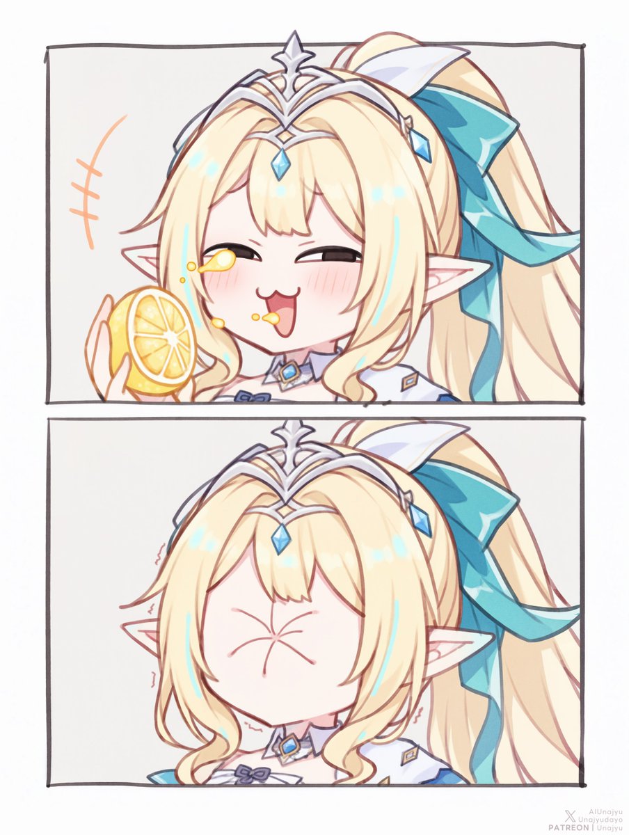 Unajyudayo's tweet photo. レモンの果汁が顔に飛んできた時のヴェスナ https://t.co/nzDPAj304Y