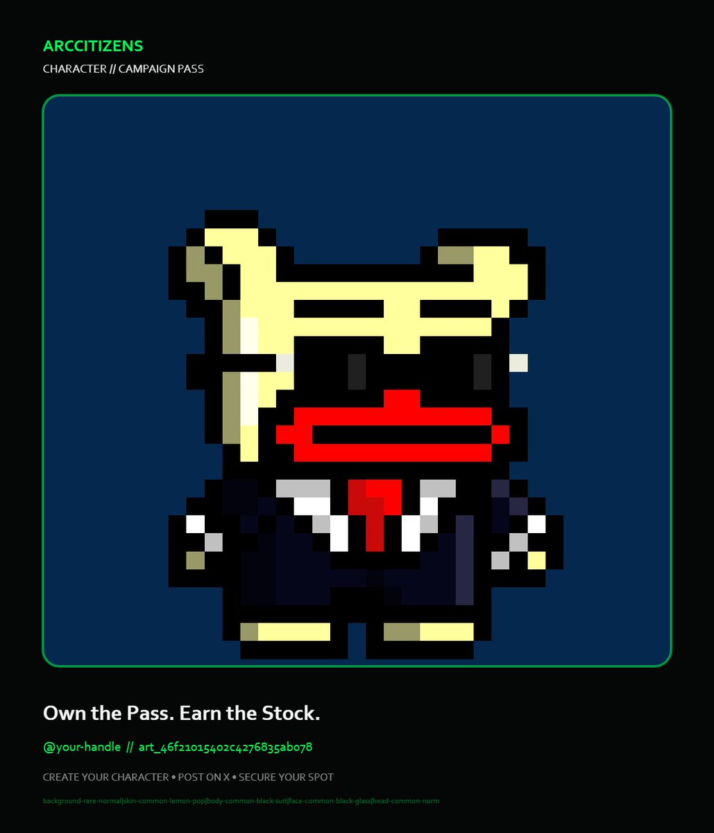 zackgaskins90's tweet photo. I just created my arccitizens character.

I’m joining the campaign to secure my spot in the 10,000-piece arccitizens collection.

Follow @arccitizens.

#arccitizens #ArcChain https://t.co/UauXOL6iAA
