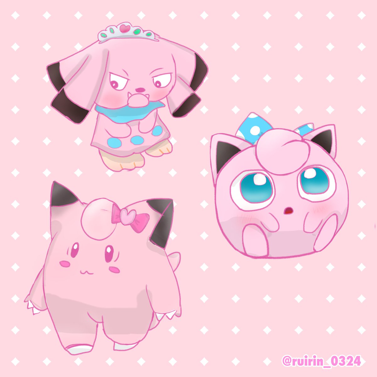 ruirin_0324's tweet photo. 第一世代、第二世代フェアリータイプ
#マリル #ポケモン #pokemon #snubull #clefairy #jigglypuff #marill #プリン
#ピッピ #フェアリータイプ https://t.co/lHmcNVQYxg
