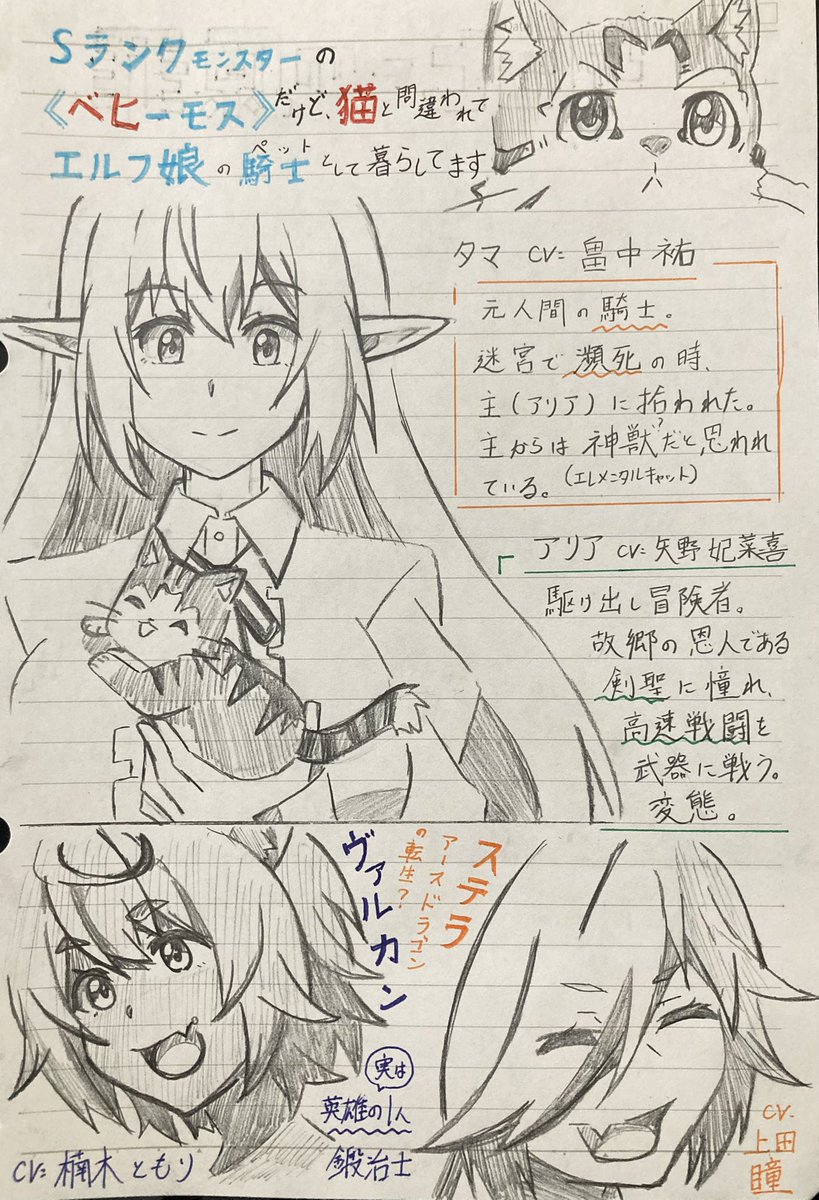 RenRen00126's tweet photo. 【Sランクモンスターの《ベヒーモス》だけど、猫と間違われてエルフ娘の騎士として暮らしてます】
ヴァルカン、cv楠木ともり…楠木ともりさん！？！？！？えっ？！？？
 #ベヒ猫  #アニメ  #イラスト https://t.co/VoCMJmz9Wm