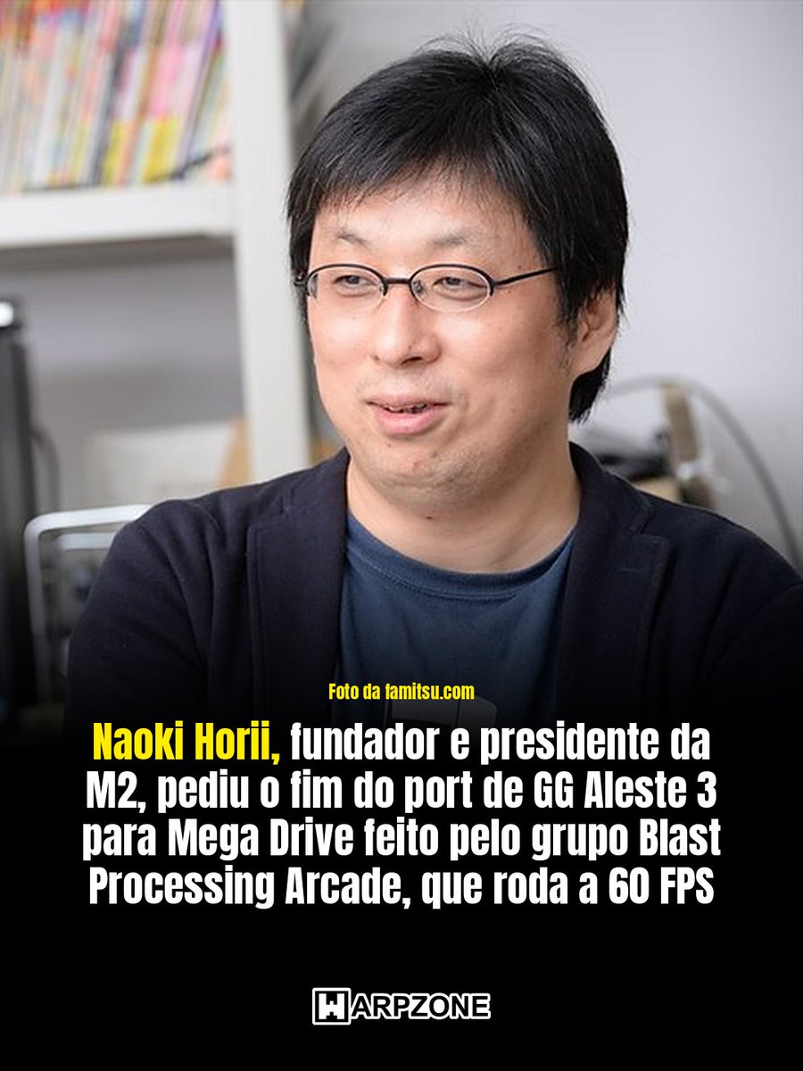 WarpZoneMe's tweet photo. Presidente da M2, Naoki Horii, pede ajuda da WarpZone sobre um port não autorizado, elei quer que o port de GG Aleste 3 para Mega Drive da Blast Processing Arcade não siga sem autorização. Mais: https://t.co/T7LDXAQFiX

#GGAleste3 #MegaDrive #WarpZone https://t.co/YcVoJk2A2U