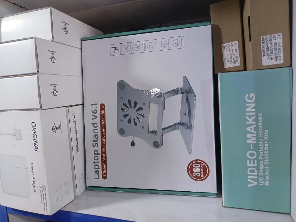 plugandplaygh's tweet photo. LAPTOP STAND V6.1
EFFICIENT HEAT DISSIPATION AND HEAT LIFTING

FEATURES:

· 360° ROTATING BASE FOR EASY SHARING AND VIEWING
· ADJUSTABLE HEIGHT &amp; ANGLE FOR ERGONOMIC COMFORT
· STURDY &amp; PORTABLE FOLDABLE DESIGN
· ANTI-SLIP PADS FOR SECURE LAPTOP PLACEMENT

GHc 599.99 https://t.co/zqeFfpSQQx