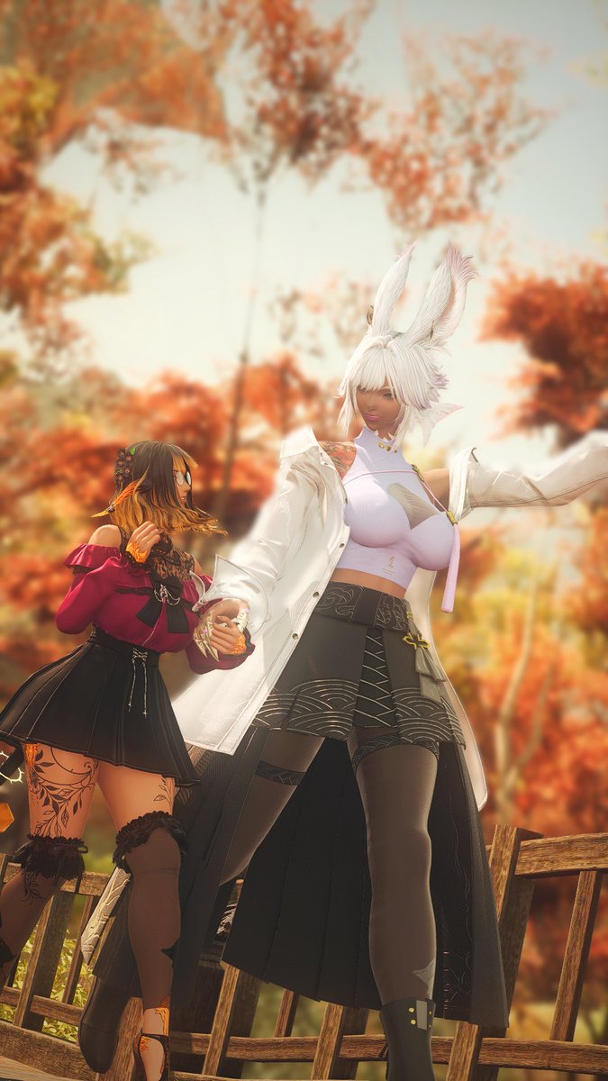 SGrysy_'s tweet photo. Autumn is coming, so I invited over @AnkaKaen for a walk down the Shroud, thinking if the leaves would start changing colors.
#gposesfw #bposesfw https://t.co/zsON2x1twO