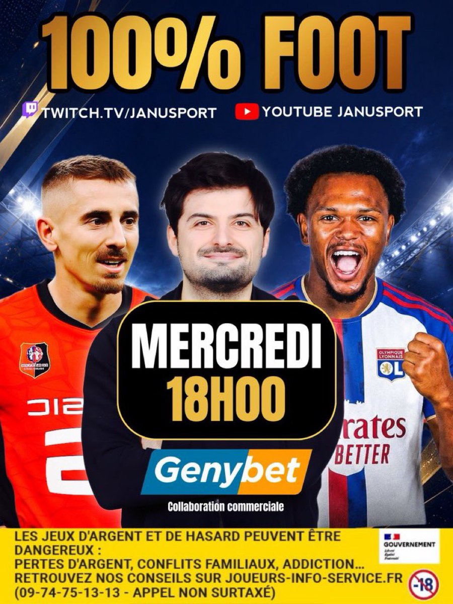 Janusport's tweet photo. ⚽️ 5x10€ À GAGNER

🏆 Qui gagne : ANDERLECHT, LYON ou N ?

♥️ RT + follow @Janusport &amp; @Genybet_Sport 

🎁 10€ sport + bonus max + accès au Discord à vie pour toute création de compte via notre lien : https://t.co/iqPu3jRWvP 👈 https://t.co/CnpN0nbqCf
