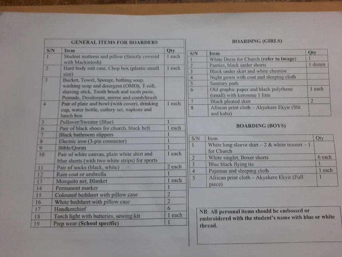 etsedafeamekpor's tweet photo. HUGE & HEAVILY-LADEN SHS PROSPECTUS: TIME TO REVIEW LIST

1. Honestly, must a fresh SHS Student present all these listed items to school as a freshman or woman? 

2. This heavily-laden but compulsory prospectus have become a major source of bother to parents as the financial burden is offloaded onto MPs every year.