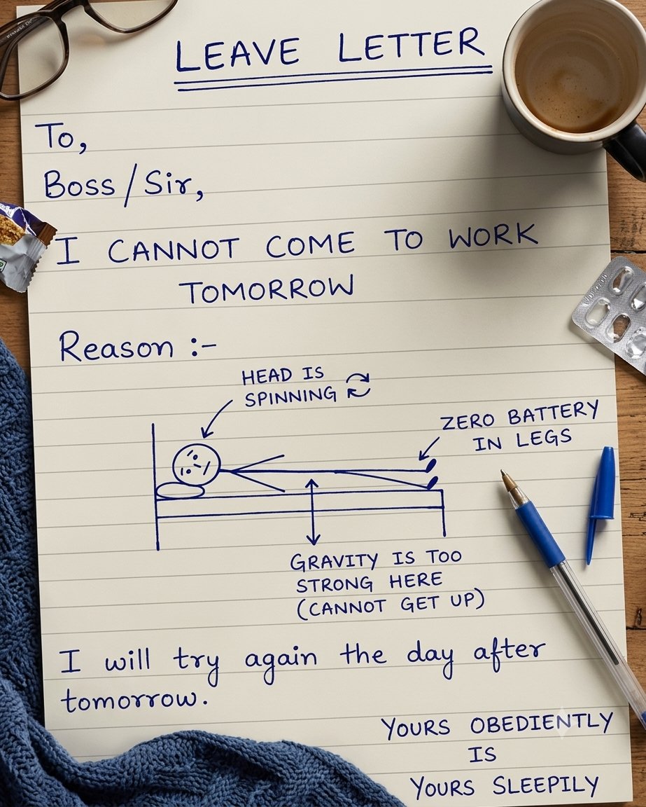 ShaikhRash72021's tweet photo. Boss, I need leave… 
my bed is calling louder than clients. https://t.co/FMuaUdShuB