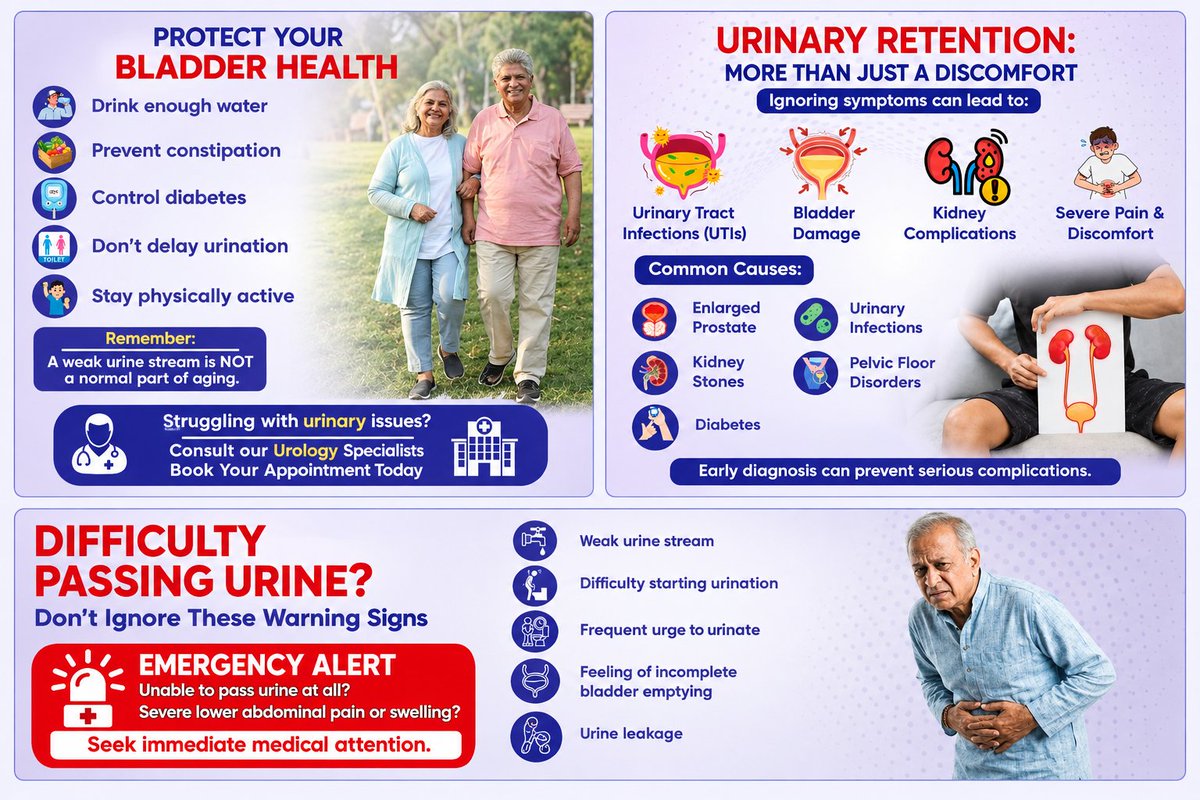 Sushree8891's tweet photo. 🚨 Difficulty passing urine? Don’t ignore the warning signs. Early medical attention can prevent complications.
@MoHFW_INDIA @ICMRDELHI
@PIB_India @WHO @UNICEFIndia @MinistryWCD @UNICEF
#Urology #BladderHealth #HealthAwareness #urinaryHealth https://t.co/o8O0lekiVI