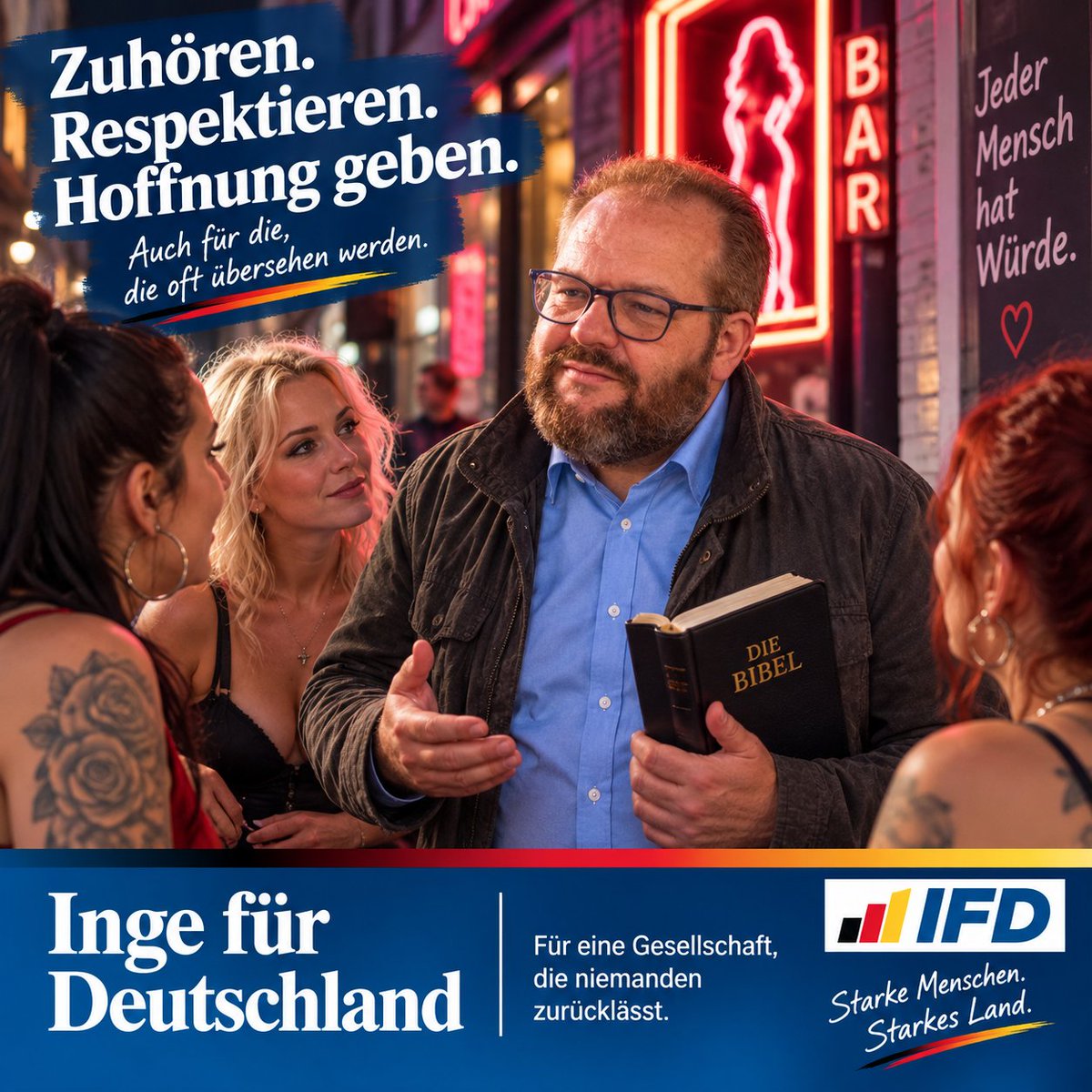 BokoXFILES's tweet photo. Zuhören. Respektieren. Hoffnung geben.
Klare Worte, klare Werte und der Anspruch, niemanden zurückzulassen. #IFD https://t.co/8GEapS48Vb