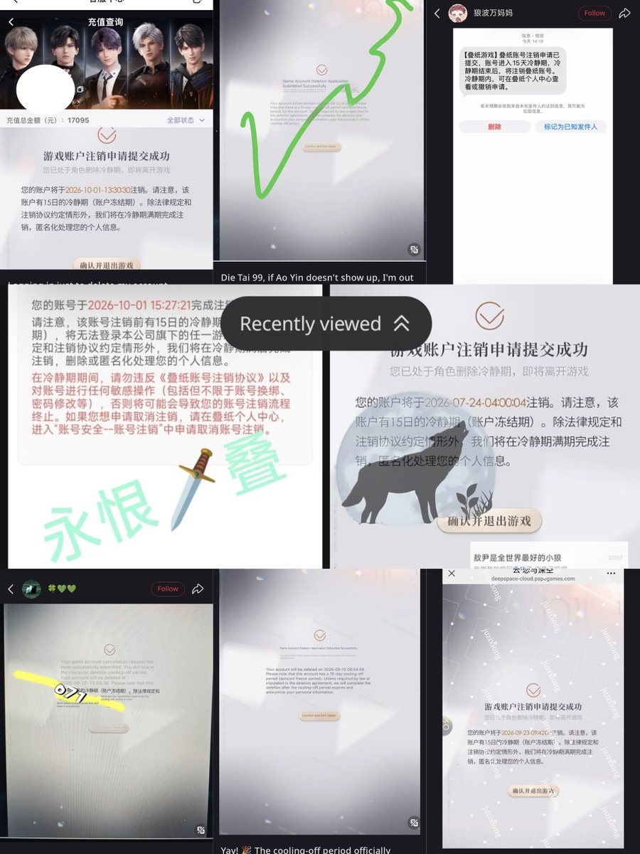 leading_sun07's tweet photo. Another wave of cn girls deleting their accounts. This time after the branch announcement. There’s no point in coming back to a game run by cdg. If this is what papergames wanted, I can only applaud those idiots.
#NoValkoNoLogin 
#Reject5LiMulti #ValkoWasPromised
#ReinstateValkoNow