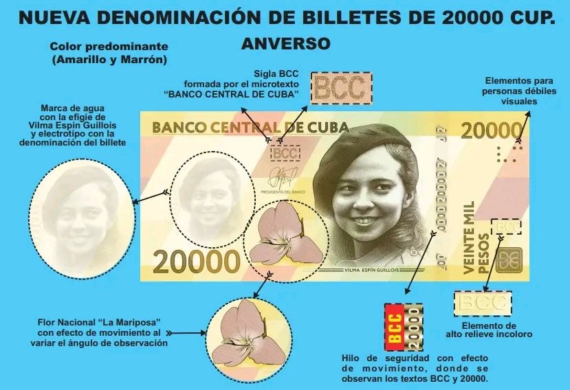 CubaCubacons's tweet photo. El Banco Central de Cuba anuncia nuevas denominaciones, billetes de 10000 y 20000 pesos. #CubaVencerá https://t.co/OvOxKPhLxv