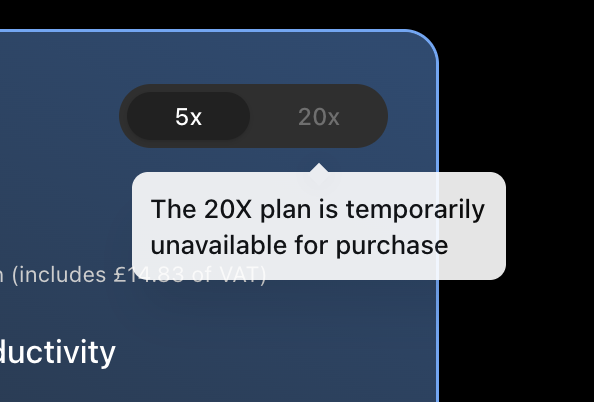 isa___gr's tweet photo. @thsottiaux And can't even upgrade to 20x cuz https://t.co/Z6H89OACfq