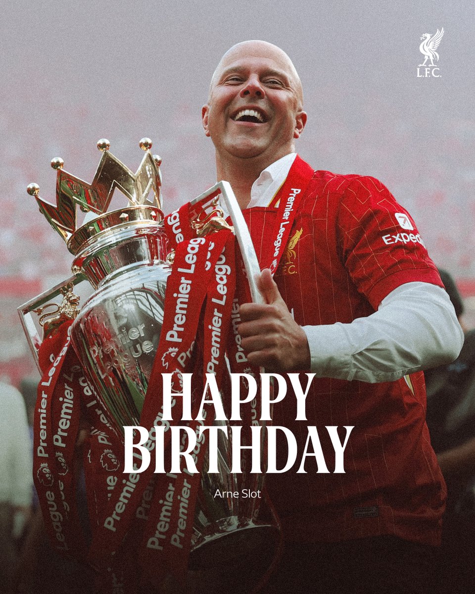 LFC's tweet photo. Happy birthday, Arne Slot 🎉 https://t.co/2CWvPaRTZb