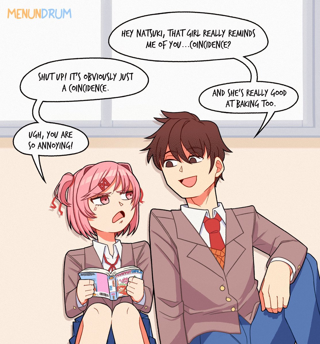 McSukicompendum's tweet photo. That manga reminds me of something. #DDLC https://t.co/f2y3717cZV