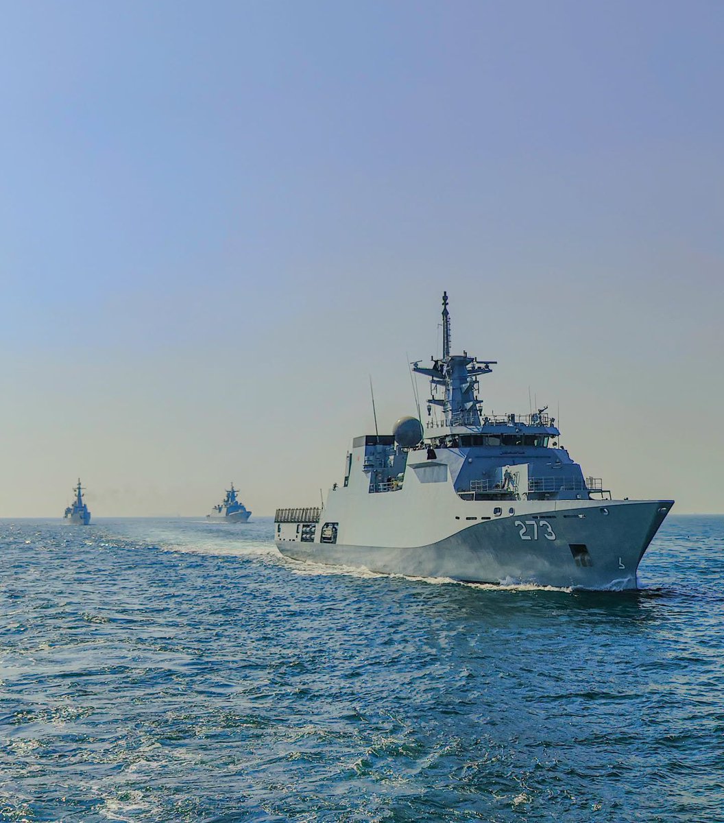 OSPSF's tweet photo. PAKISTANI AND INDIAN NAVAL WARFARE VESSELS COLLIDE IN HIGH SEAS AFTER INDIAN SHIP SPIES ON PAKISTANI EXERCISES 

Yesterday evening in the North Arabian Sea, in the Indian Ocean, a frontline naval vessel of the Indian Navy, the 7,400 tonne Kolkata-class destroyer INS Kolkata (D63), approached near Pakistani waters and was detected conducting military surveillance activities.

The Pakistan Navy is currently conducting naval warfare exercises SEASPARK-2026.

A surface combatant of the Pakistan Navy, the 2,600 tonne Yarmook-classs corvette PNS Hunain (F-273) was immediately deployed which approached the Indian Navy vessel and shadowed it, conducting non-kinetic electronic countermeasures against the Indian naval vessel’s surveillance operations.

In the conduct of these actions in the high seas, the INS Kolkata conducted unsafe, unprofessional and reckless manoeuvres that were initially outmanoeuvred by the PNS Hunain but ultimately led to a collision between the Pakistani and Indian naval vessels.

The unprofessional conduct of the Indian naval ship was in direct contravention of Article 10 of the Agreement between Pakistan and India on Advance Notice on Military Exercises, Manoeuvres and Troops Movements of April 1991.