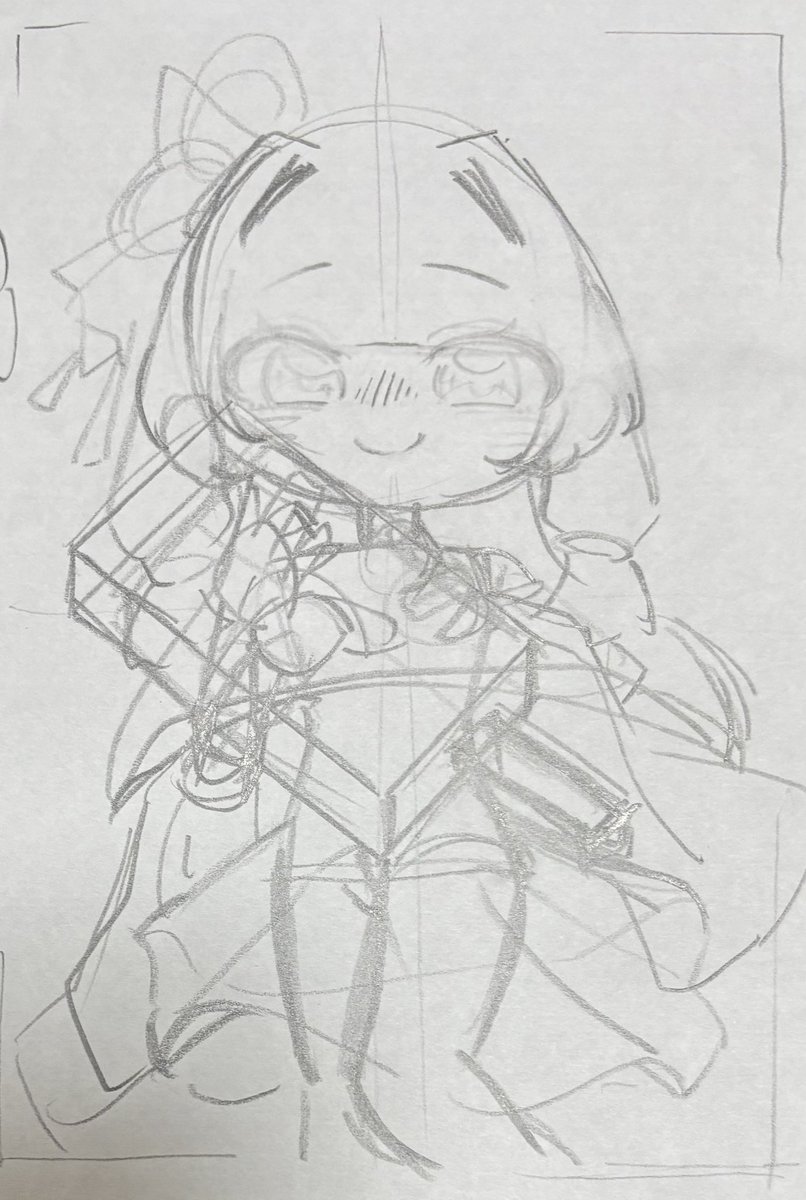 KittenCottonn's tweet photo. 大ラフ→ちょっと修正→下書き→トレースして線画って感じです https://t.co/gcgfpstr97