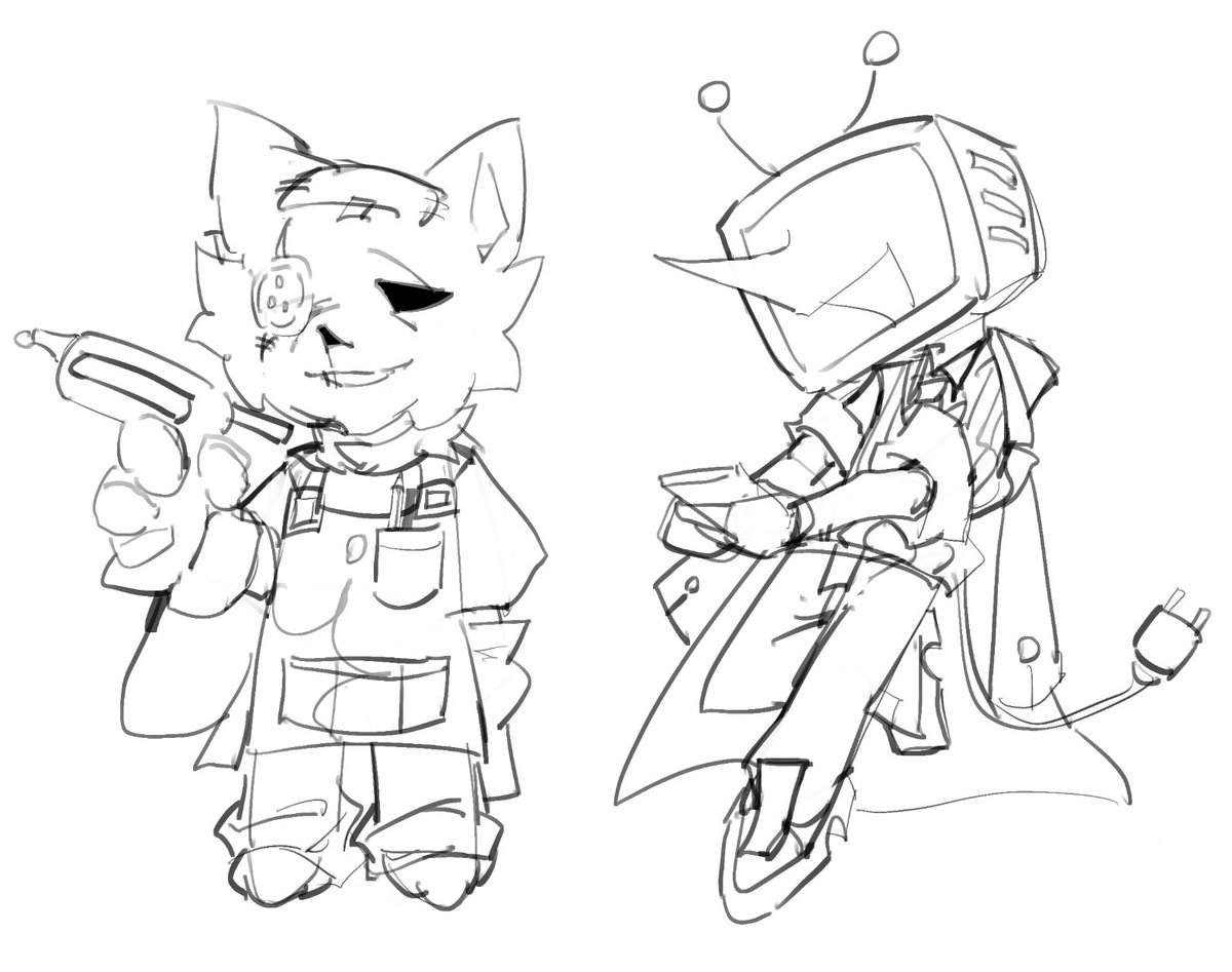 YE_Aliga's tweet photo. wip
I don't know when I'll be able to finish it either.
Some personal headcanon/AU ideas themed around "creators" that I came up with before.
Artist Jevil, writer Spamton, craftsman Seam, and clipper/translator Tenna.
#deltarune #jevil #spamton #seam #tenna
maybe: #spamvil https://t.co/aFVTQDIxMn