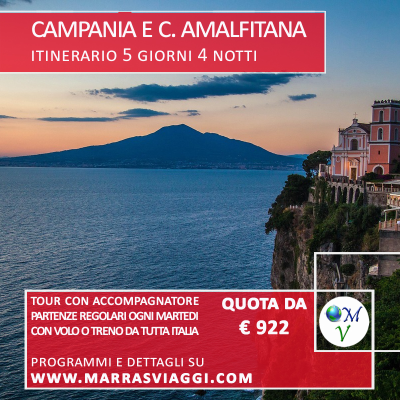 MARRASVIAGGI's tweet photo. Mini Tour Campania e Costiera amalfitana
5 giorni - 4 notti con partenze regolari da tutta Italia ogni Martedi 
Quote a partire da 922€ a persona
https://t.co/fAlZD7bs0S
#Tour #Sorrento #ReggiadiCaserta #Positano #CostieraAmalfitana #marrasviaggi https://t.co/svwUTmeiHN