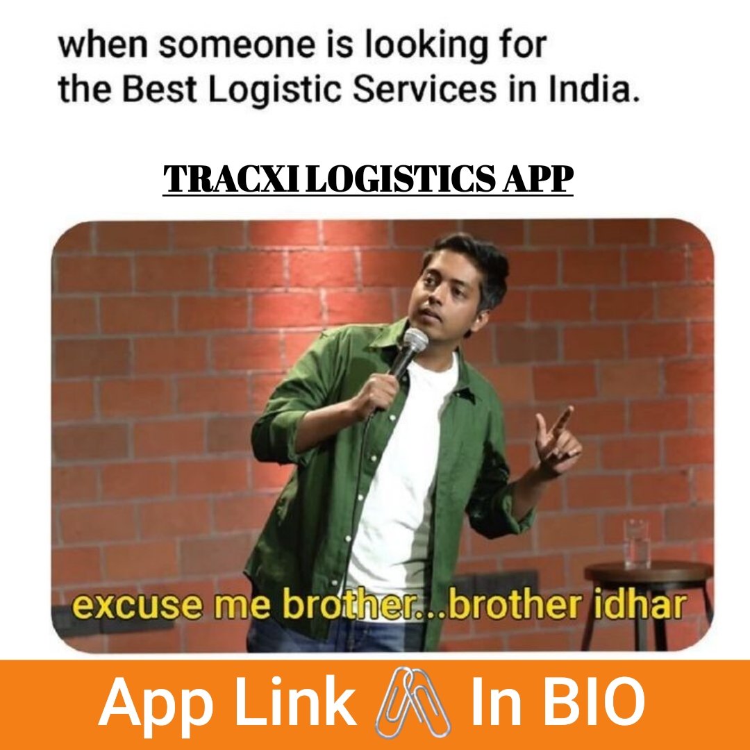 TracxiPvtLtd's tweet photo. Looking for Logistics? 👀
Brother… Idhar. 🚚😂
TRACXI Logistics App.

https://t.co/8UHnzAJGIR https://t.co/waMuZ7AE0H
