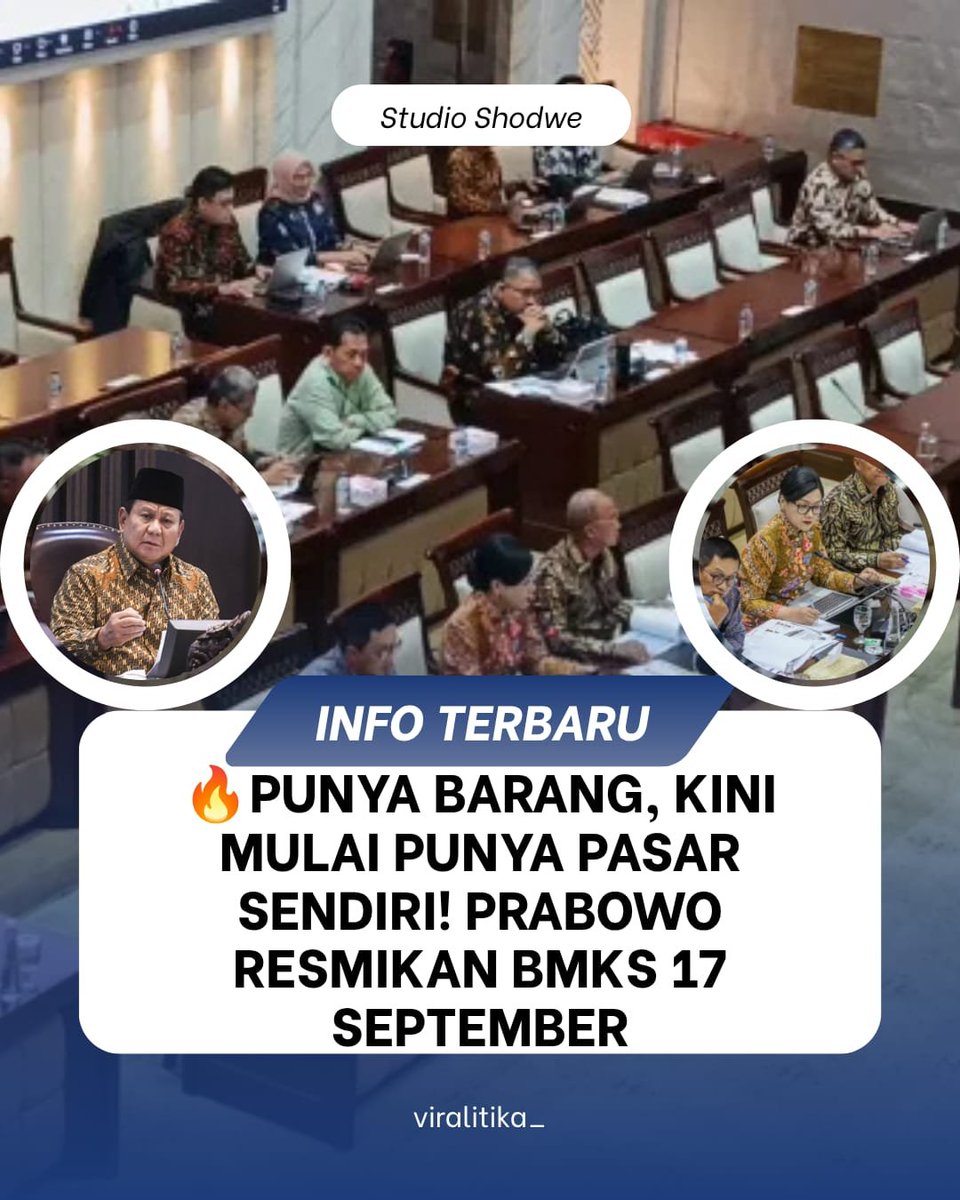 viralitika's tweet photo. 🔥 PUNYA BARANG, KINI MULAI PUNYA PASAR SENDIRI! Prabowo resmikan Bursa Mineral &amp; Komoditas Strategis (BMKS) tanggal 17 September nanti. Ini langkah besar untuk kedaulatan ekonomi kita! #viralitika #BMKS #Prabowo #KedaulatanEkonomi https://t.co/dejRqZvivO