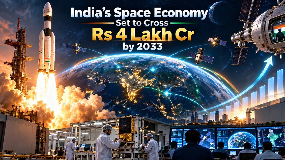 knnindia's tweet photo. India’s Space Economy Set to Cross Rs 4 Lakh Cr by 2033, Driven by Commercialisation, Downstream Adoption: EY-CII Report
#IndiaSpaceEconomy #SpaceEconomy #IndianSpaceIndustry #ISRO #SpaceSector #SpaceCommercialisation #SpaceStartups #PrivateInvestment #SpaceInvestment @FollowCII
https://t.co/2f7Hg5QeYz