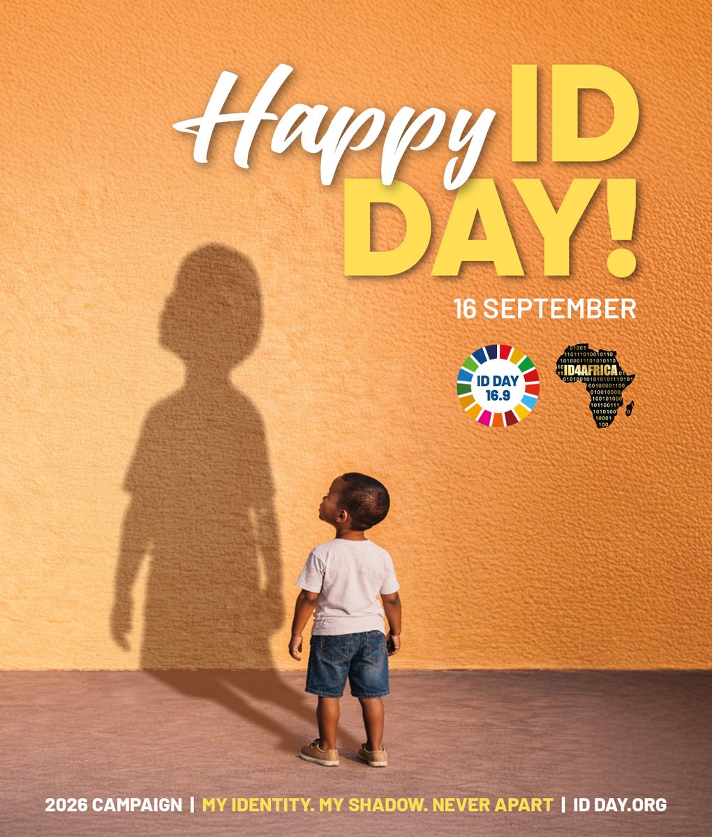 ID4Africa's tweet photo. Happy Identity Day!
Download and share the official Happy ID Day graphic to help amplify the message: identity matters and deserves a day.
Graphic: https://t.co/QD8WouufEA
Newsletter: https://t.co/AKPneSWT9R
#IDDay2026 #MyIdentityMyShadow https://t.co/8rkvrGjVJ5