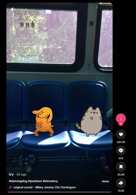 wallstreetdev67's tweet photo. DANCING DOGGY JUST GOT A NEW FRIEND  

There are new videos coming out and going viral of Dancing Doggo dancing along side with "Pusheen".  

Dancing Doggo is at $2M on RH, and this is the perfect beta to it, just two videos already have 2M views in total and a lot more are starting to come out.  

https://t.co/7E5kQHeAlO (1M VIEWS)  https://t.co/pWFEmBZssH (1M)  

Name Proof: https://t.co/bu8Q8HgqVw