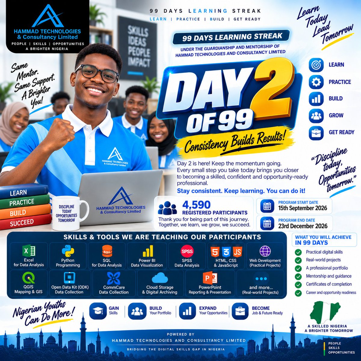 AhmadAminuAhmad's tweet photo. Day 2 of 99 in progres...
#99DaysLearningStreak
#ahmadaminuahmad
#HammadTech01 https://t.co/P4CKNwPa0G