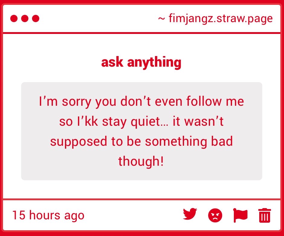 FIMJANGZ's tweet photo. "I’m sorry you don’t even follow me so I’kk stay quiet… it wasn’t supposed to be something bad though!" -> OMG DONT WORRY i thought it was funny as hell😭😭😭 i just wanted to know who i saw irl but its oka if u wanna stay anonymous #mysterious #ImSoCurious https://t.co/dFrhA3lRHv