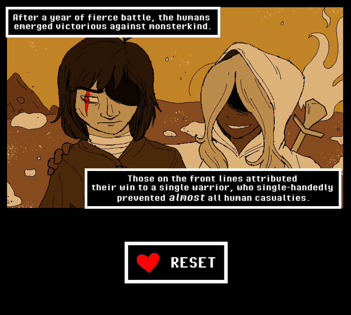 LeifLemmon's tweet photo. First no-hit run in history. I bet the human-monster war must've REALLY sucked for whomever had the most Determination at the time. Happy birthday Undertale! 

#undertaleㅤ #undertalefanart #utdr #deltarune https://t.co/pAoZEHeW1G