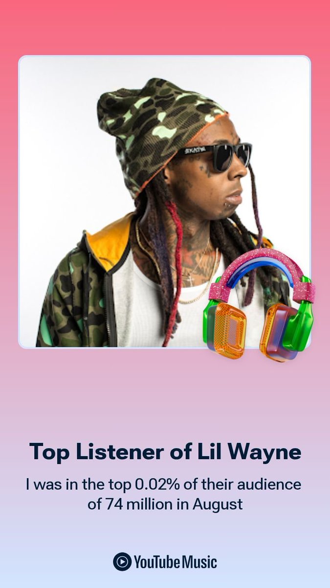 Lynzie_26's tweet photo. 24 months without falling below the top 1%. Just for August I am in the top 14,800 listeners π€ͺ "I Love it, I Fuckin Love It" π€ @LilTunechi Thank You & much love!
#LilWayne #WeezyFbaby #YoungMoney #Tunechi #ThaCarter #LilWayneFan #WeezyFan #TopListener #YouTubeMusic #GOAT πΆβπ«οΈπΆβπ«οΈ https://t.co/04RsO0shHD
