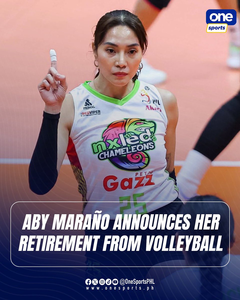 OneSportsPHL's tweet photo. THANK YOU FOR YOUR SERVICE, TYANG 🤍🏐

Aby Maraño announces her retirement from volleyball, looking back on the milestones and memories she built throughout her 22-year career, from her collegiate days and professional league stints to representing the Philippines on the international stage, as she closes this chapter of her journey.

#PVL2026 #TheHeartofVolleyball