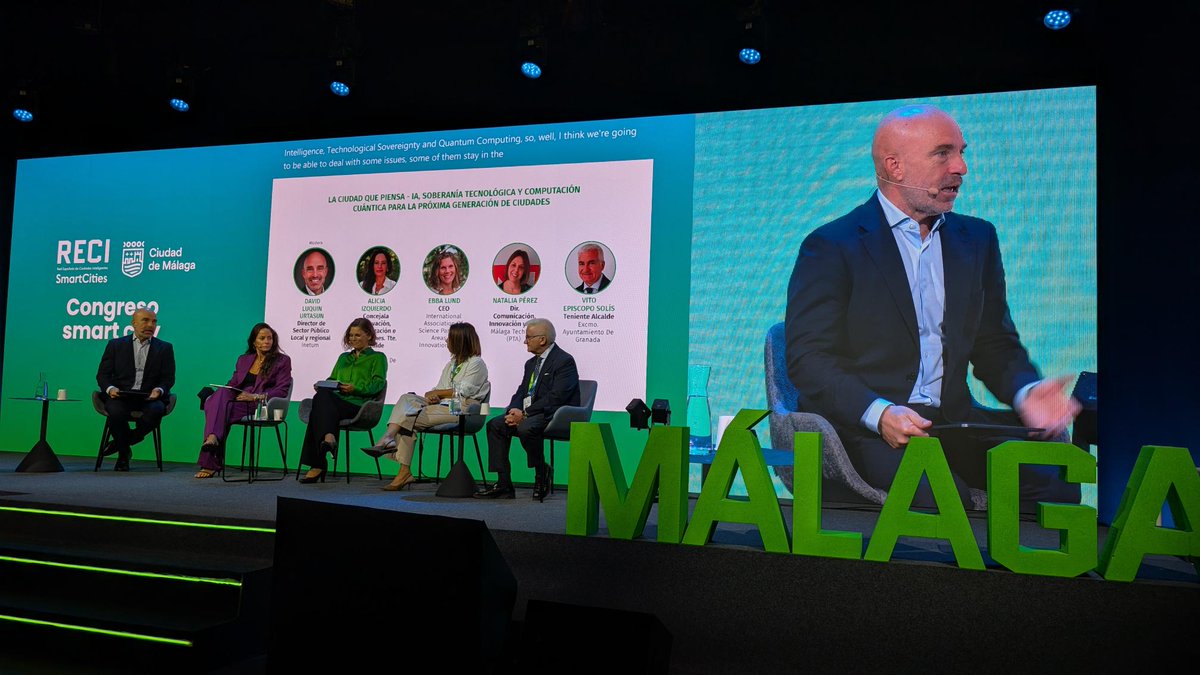 inetum_es's tweet photo. @SalesforceES @RedRECI En #RECIMálaga26, @dluquin #Inetum ha moderado la mesa "La ciudad que piensa: IA, soberanía tecnológica y computación cuántica para la próxima generación de ciudades":

🔹 Alicia Izquierdo, @malaga
🔹 @lund_ebba, @IASPnetwork
🔹 Natalia Pérez, @PTAMalaga
🔹 Vito Episcopo, @aytogr https://t.co/FvRBhNkdSW