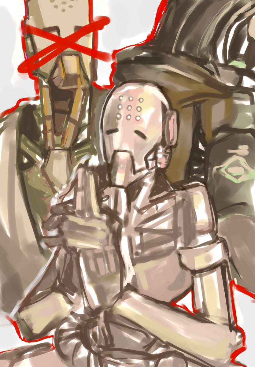Achilovesleep's tweet photo. My digital pen tip is broken. Maybe I'll be able to finish the drawing later.
#zenyatta #Ramattra #mondatta https://t.co/ycHRx1zGaG