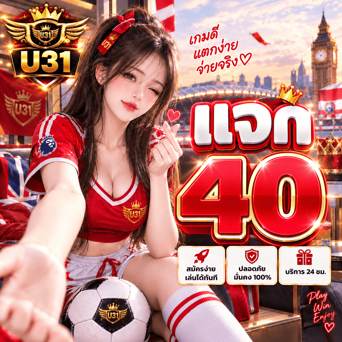 U31_Official's tweet photo. 🌟 #U31 แจกฟรี 40 บาท ทันที!
🔗 รับโปรโมชัน:  https://t.co/C8RrCLEGF9

#DEBET: https://t.co/rzVHV91CDR
#U31: https://t.co/BWZrGxdrnM
#M98: https://t.co/1YTNPwRnR5
#UFABET: https://t.co/FExYuVvGro

🎟️ โค้ดส่วนลดพิเศษ:
▫️ U31FREE100
▫️ U31VIPBONUS
▫️ U31LUCKY999

ขอ 1รี♥️��ละ♻️รับ https://t.co/8F3r2kWv1Y