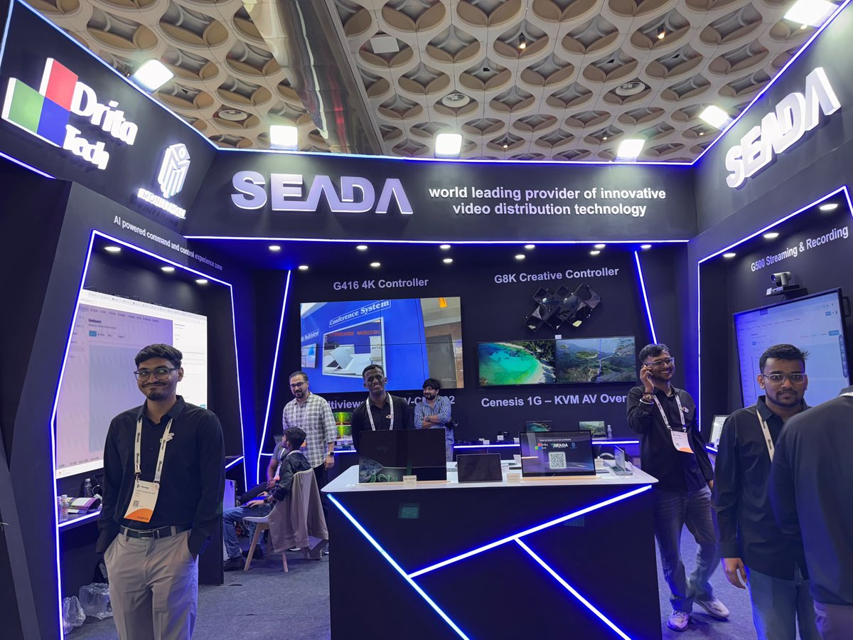 SeadaTechnology's tweet photo. InfoComm India Day 1✨

It’s been wonderful seeing everyone, making new connections, and sharing ideas with the AV community.

Come and Visit us at stand TE01 - we'd love to see you 😊

#audiovisualsolutions #ProAV https://t.co/B8rGnZZQew