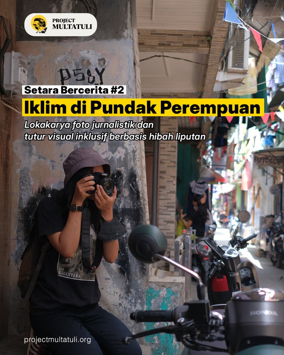 projectm_org's tweet photo. Project Multatuli memanggil perempuan fotografer untuk bergabung dalam Setara Bercerita. 

Sebuah program tutur visual inklusif berbasis hibah liputan yang mendokumentasikan persoalan perempuan melalui foto jurnalistik.

https://t.co/IicT23Px7k

#SetaraBercerita #ProjectMultatuli https://t.co/NwoNOyfyhR