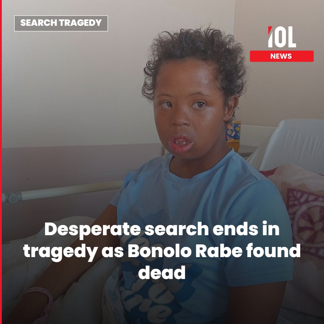 IOL's tweet photo. The desperate search for 18-year-old Bonolo Rabe has ended in heartbreak after her family confirmed that her body has been found following her disappearance in Aliwal North, Eastern Cape, on September 6.
Read on https://t.co/KTgQko66HF 
#news #SearchTragedy #HopeLost #FamilyAgony #TragicEnd
