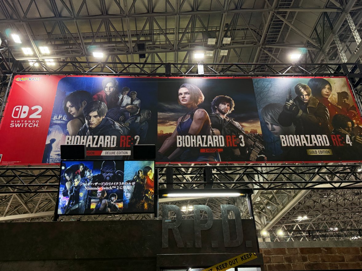 BIO_OFFICIAL's tweet photo. 明日9/17（木）から「東京ゲームショウ2026」開催です！

Nintendo Switch 2 版
『バイオハザード RE:2 Z Version デラックスエディション』
『バイオハザード RE:3 Z Version』
『バイオハザード RE:4 Gold Edition』
も出展しています。ぜひお立ち寄りください。

#バイオハザード #カプコンTGS2026 https://t.co/nzMlMFFkXN