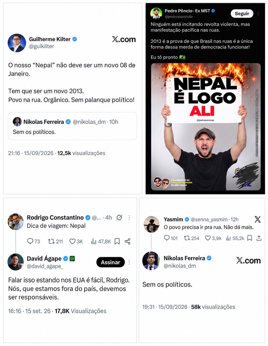 joao8_32_JB's tweet photo. Eu topo nepalizar todos esses oportunistas indicados pelo nikolas, bora? 🗑🍊

nikolas se tornou um agente do sistema para sabotar a campanha do Flávio Bolsonaro!

não votem em deputags indicados pelo nikolas!🚫

Foquem em quem faz campanha para Flávio Bolsonaro Presidente!🇧🇷 https://t.co/BCDXAZAMRw
