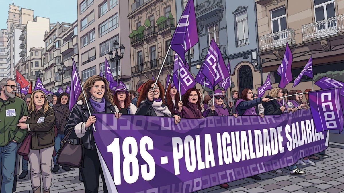 ccoogalicia's tweet photo. 🙅‍♀️ Declaración de CCOO de Galicia con motivo do 18 de setembro, Día Internacional da Igualdade Salarial: visibilizar a fenda de xénero é imprescindible para erradicala. 

Texto no seguinte chío👇 https://t.co/pjWX389AXk