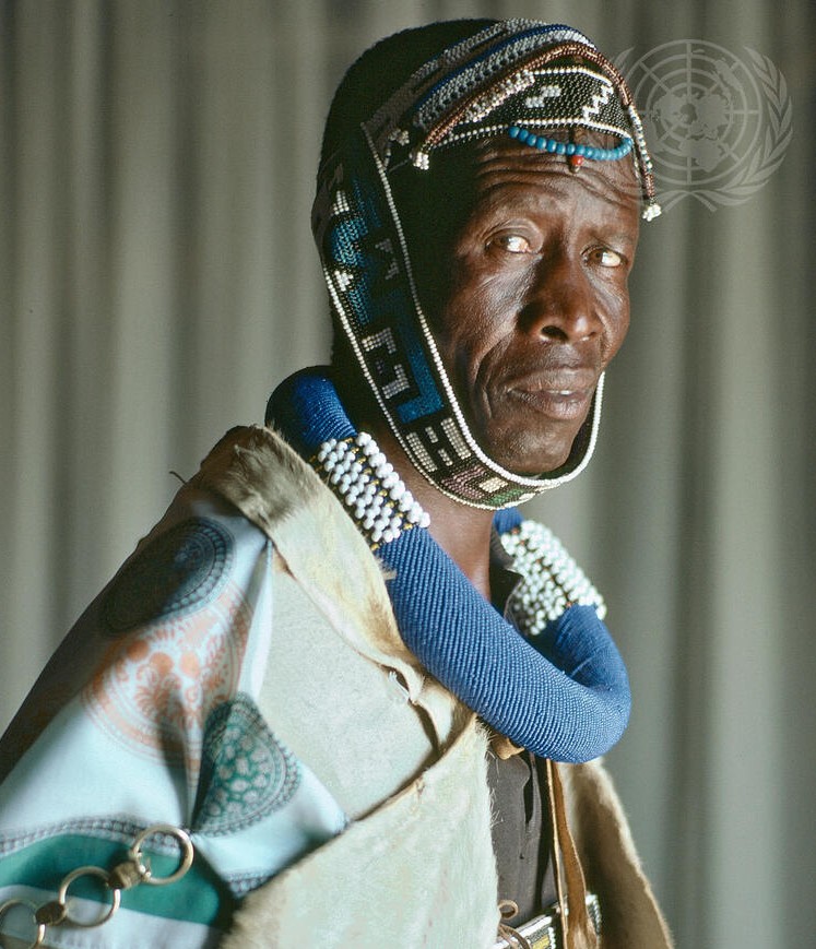 HistorySAZAR's tweet photo. A Ndebele man wearing traditional attire, 1983. Source: UN Photo https://t.co/zZHNQUqNiC